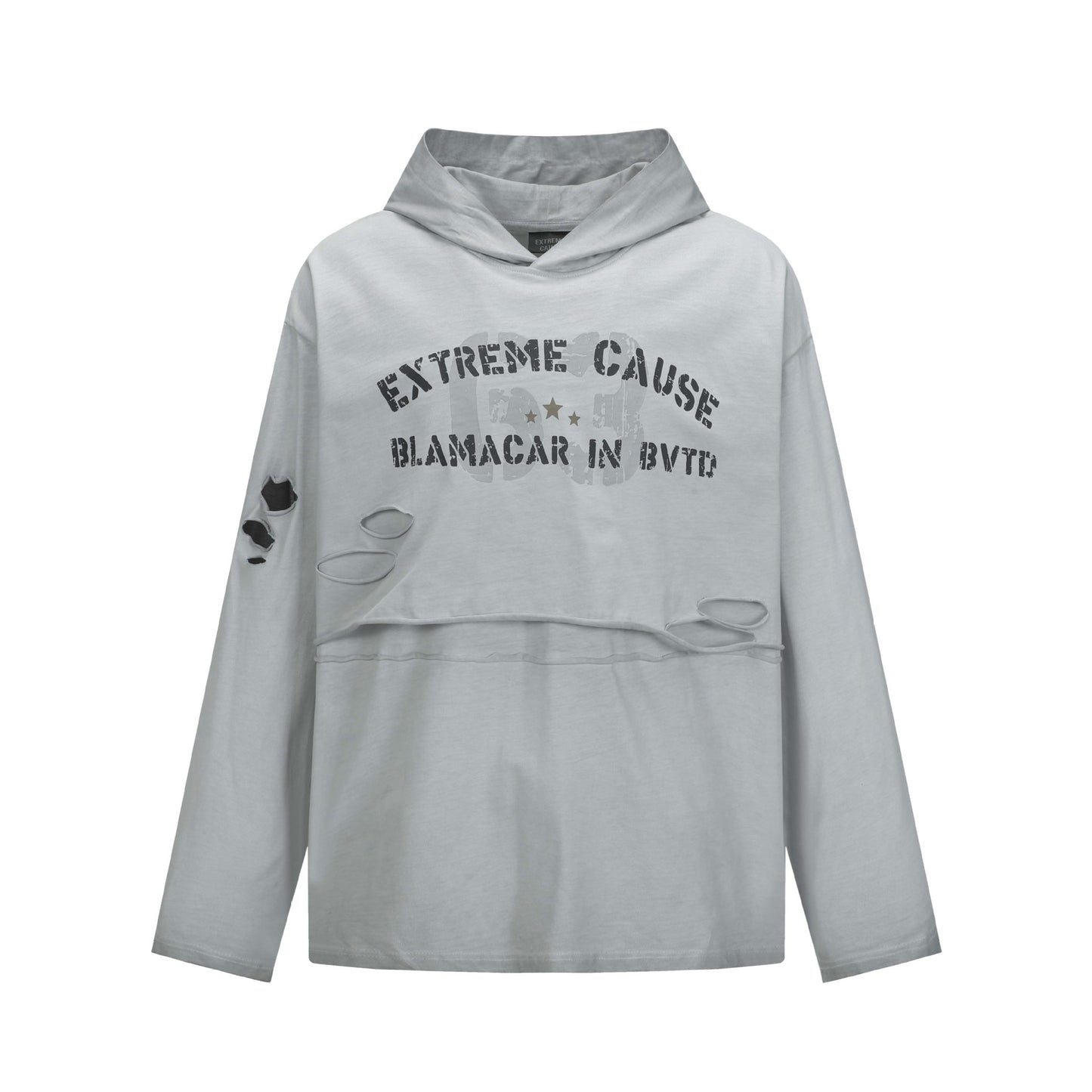 UNIKCOSA RetroMuse Distressed Letter Print Hoodie 💫