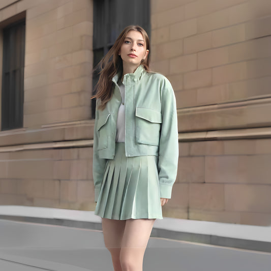 UNIKCOSA Velora Verde Motion Bold Skirt Suit Set 💫