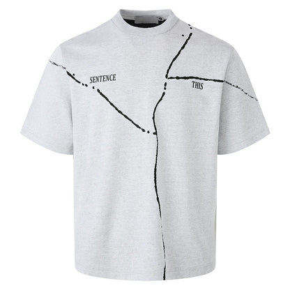 UNIKCOSA Velora Color Block Letter Print Short Sleeve Tee 💫