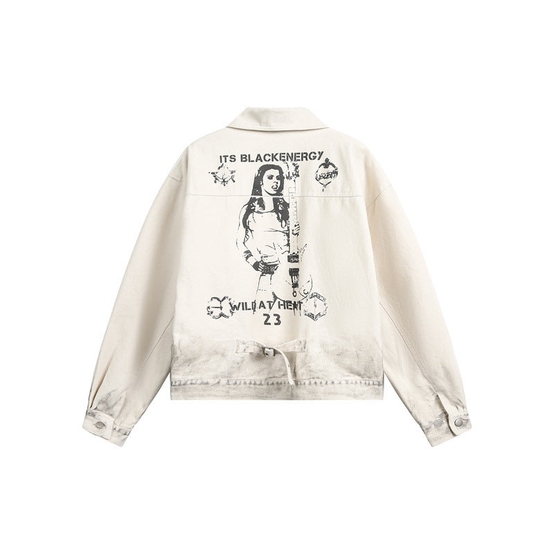 UNIKCOSA RetroMuse Washed TieDye Jacket For Couples Casual💫