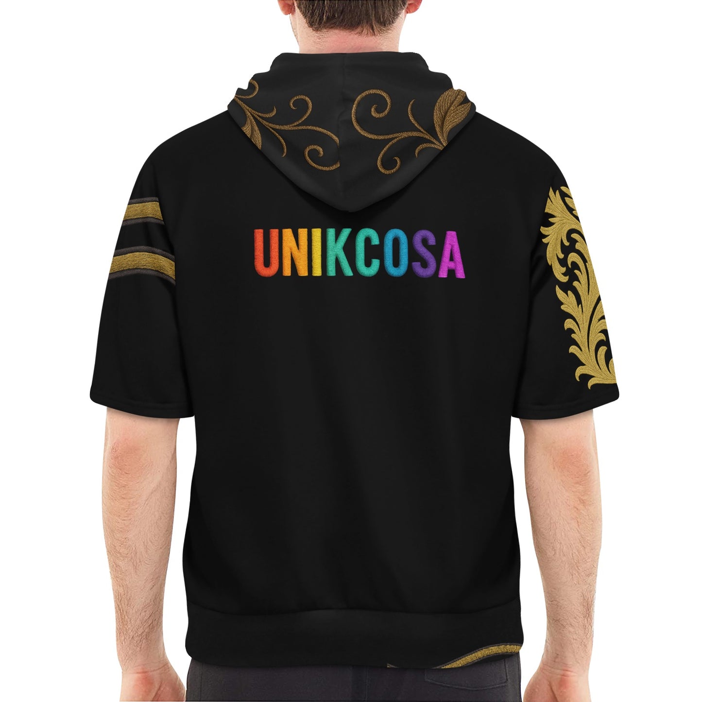 UNIKCOSA UrbanSoul Mens FleeceFlex Short Sleeve Hoodie 🔥