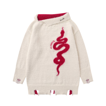 UNIKCOSA UrbanSoul Diagonal Collar Knitwear Pullover 💫