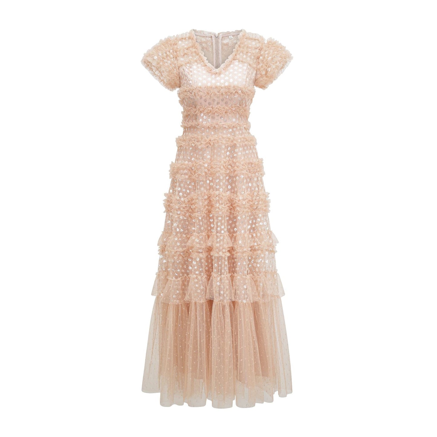 UNIKCOSA Velora Sequin V Neck Long Dress A Line Silhouette💫