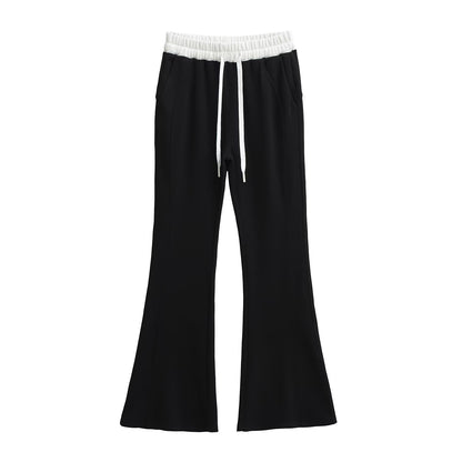 UNIKCOSA Velora Drawcord Elastic Waist Micro Flared Pants💫