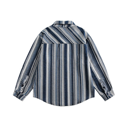 UNIKCOSA UrbanSoul Striped Color Block Shirt Men And Women🌆