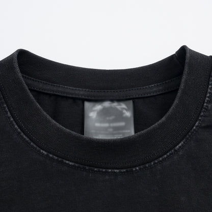 UNIKCOSA UrbanSoul Letter Print Washed Short Sleeve Tee 💫