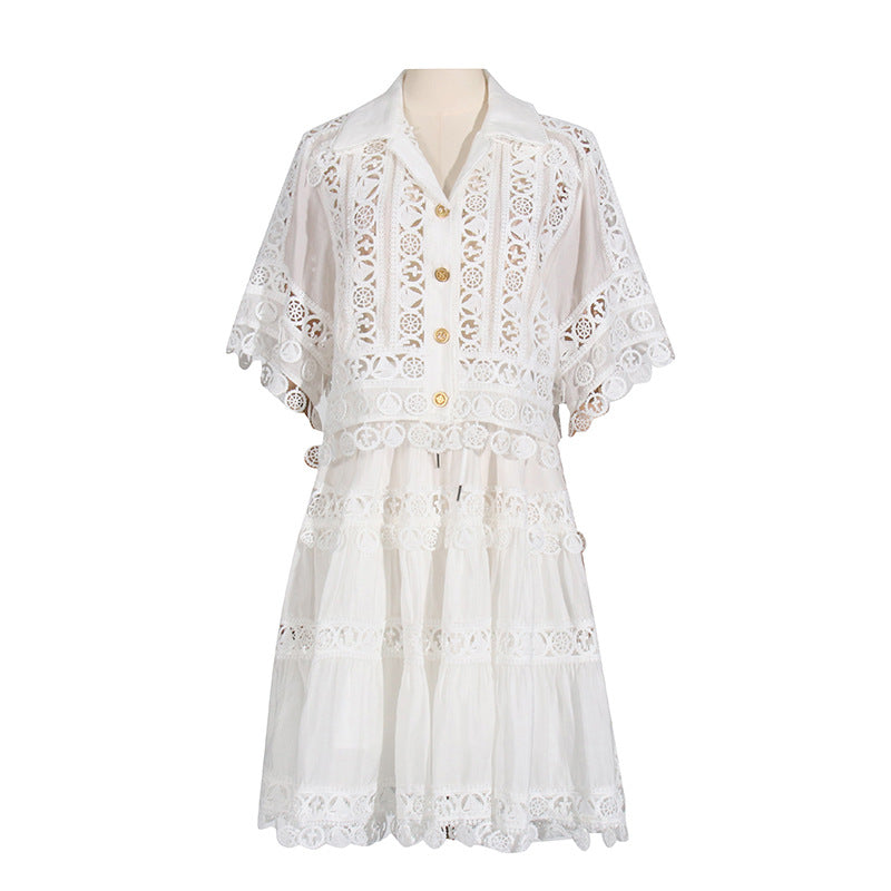 UNIKCOSA Velora Lace Embroidered Shirt And Skirt Set 💫