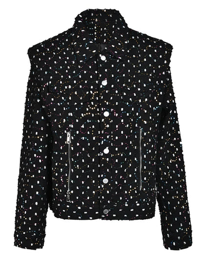 UNIKCOSA Velora Plus Size Sequined Denim Jacket Luxe 💫