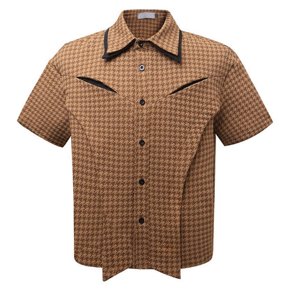 UNIKCOSA NoirFit Patchwork Deconstructed Short Sleeve Shirt🔥