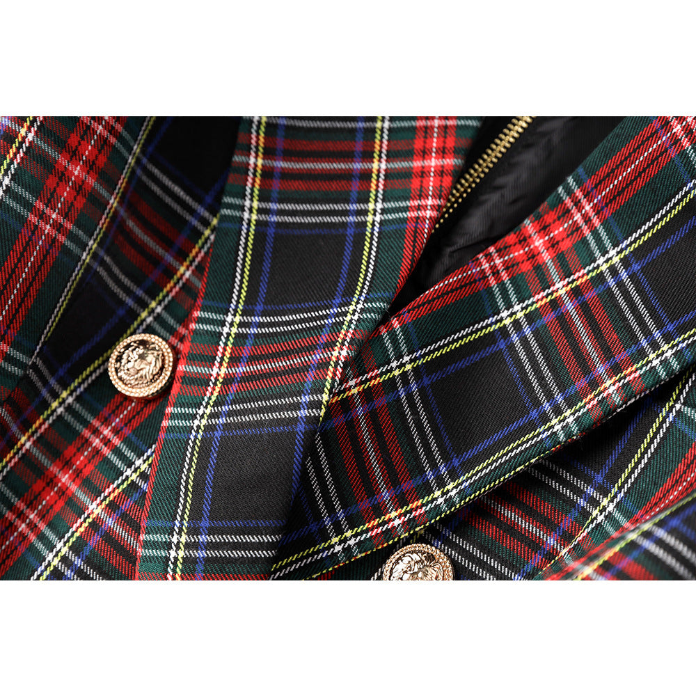 UNIKCOSA LuxeEase Checkered Red Black Cinching Skirt 💫