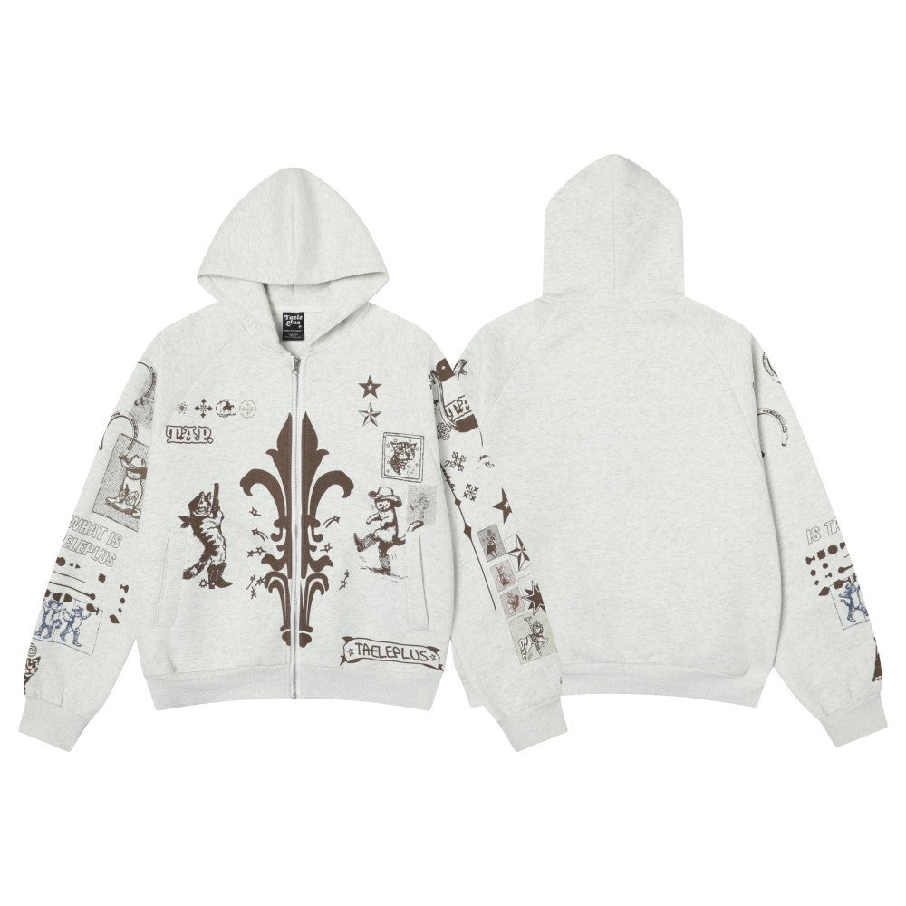 UNIKCOSA Velora Graffiti Print Cardigan Sweatshirt 💫