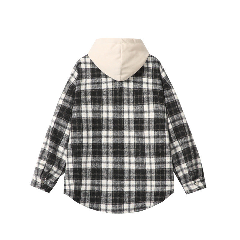 UNIKCOSA LuxeEase Checkered Hooded Shirt For Men Casual 💫