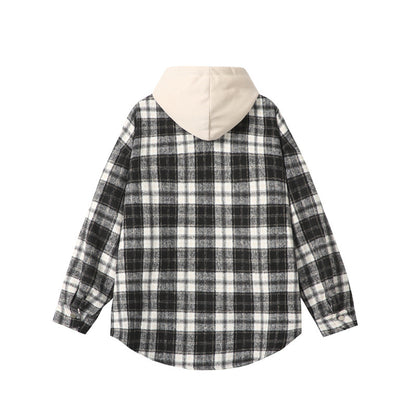 UNIKCOSA LuxeEase Checkered Hooded Shirt For Men Casual 💫