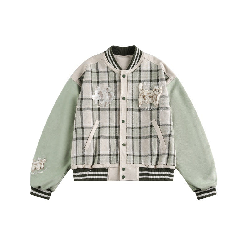 UNIKCOSA Velora CatPlaid Varsity Jacket Plaid Street 💫