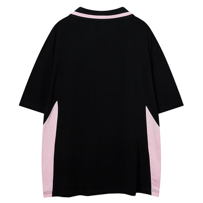 UNIKCOSA LuxeEase Patchwork Short Sleeve Tee Breathable 💫