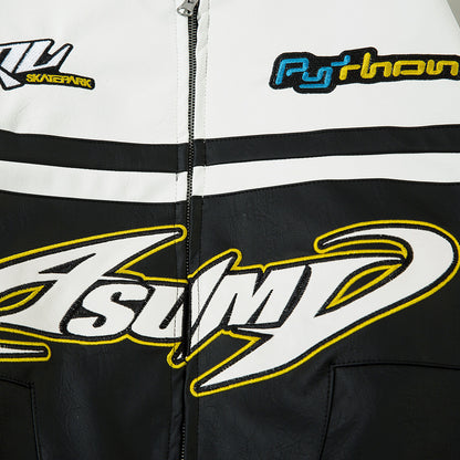 UNIKCOSA Velora Racing Leather Jacket Streetwear 🔥