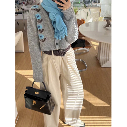 UNIKCOSA Velora Black Floral Jacquard Cardigan Top 💫