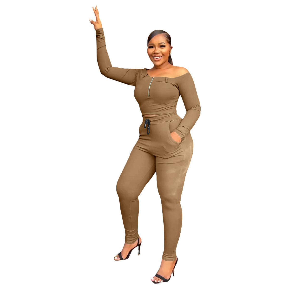 UNIKCOSA UrbanSoul Off Shoulder Two Piece Tracksuit 💫