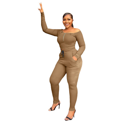 UNIKCOSA UrbanSoul Off Shoulder Two Piece Tracksuit 💫