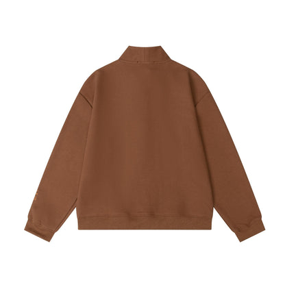 UNIKCOSA UrbanSoul Alphabet Embroidered Half Zip Hoodie 💫