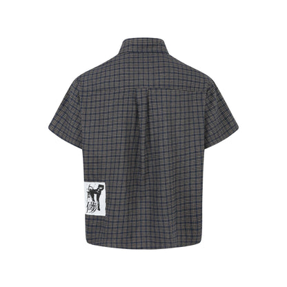 UNIKCOSA Velora Grid Graffiti Short Sleeve Shirt Unisex 💫