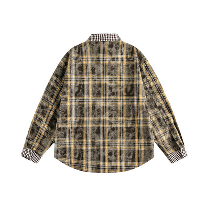 UNIKCOSA RetroMuse Vintage Plaid Patchwork Casual Shirt 💫