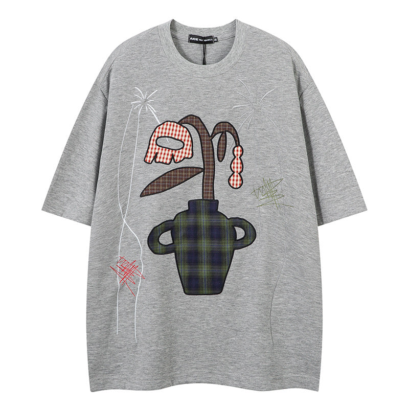 UNIKCOSA UrbanSoul Unisex Short Sleeve Tee Plant Print 💫