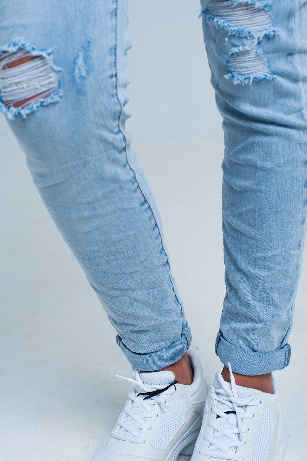 Light Wash Jogger with Drawstring Waistband