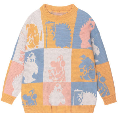 UNIKCOSA NoirFit Check Contrast Jacquard Sweater 💫