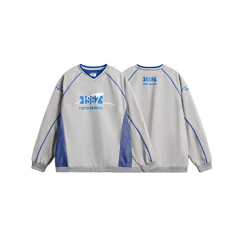 UNIKCOSA LuxeEase Spliced Quick Dry V Neck Sweatshirt 💫