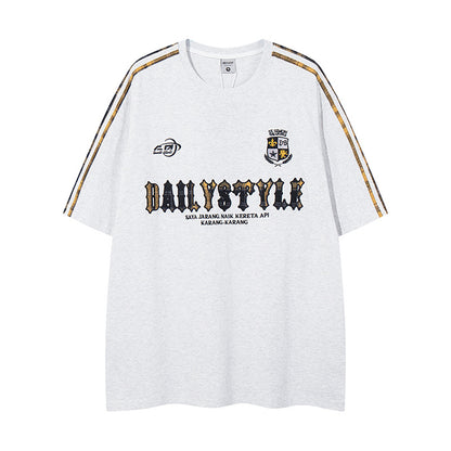 UNIKCOSA RetroMuse Retro Letter Embroidery Tee For Men 💫