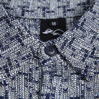 UNIKCOSA RetroMuse Blue Men's Long Sleeve Plaid Shirt 💫