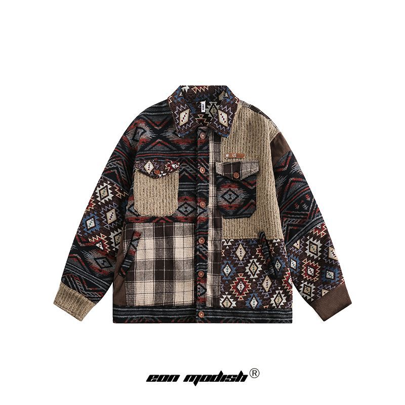 UNIKCOSA UrbanSoul Street Style Ethnic Spliced Jacket 💫