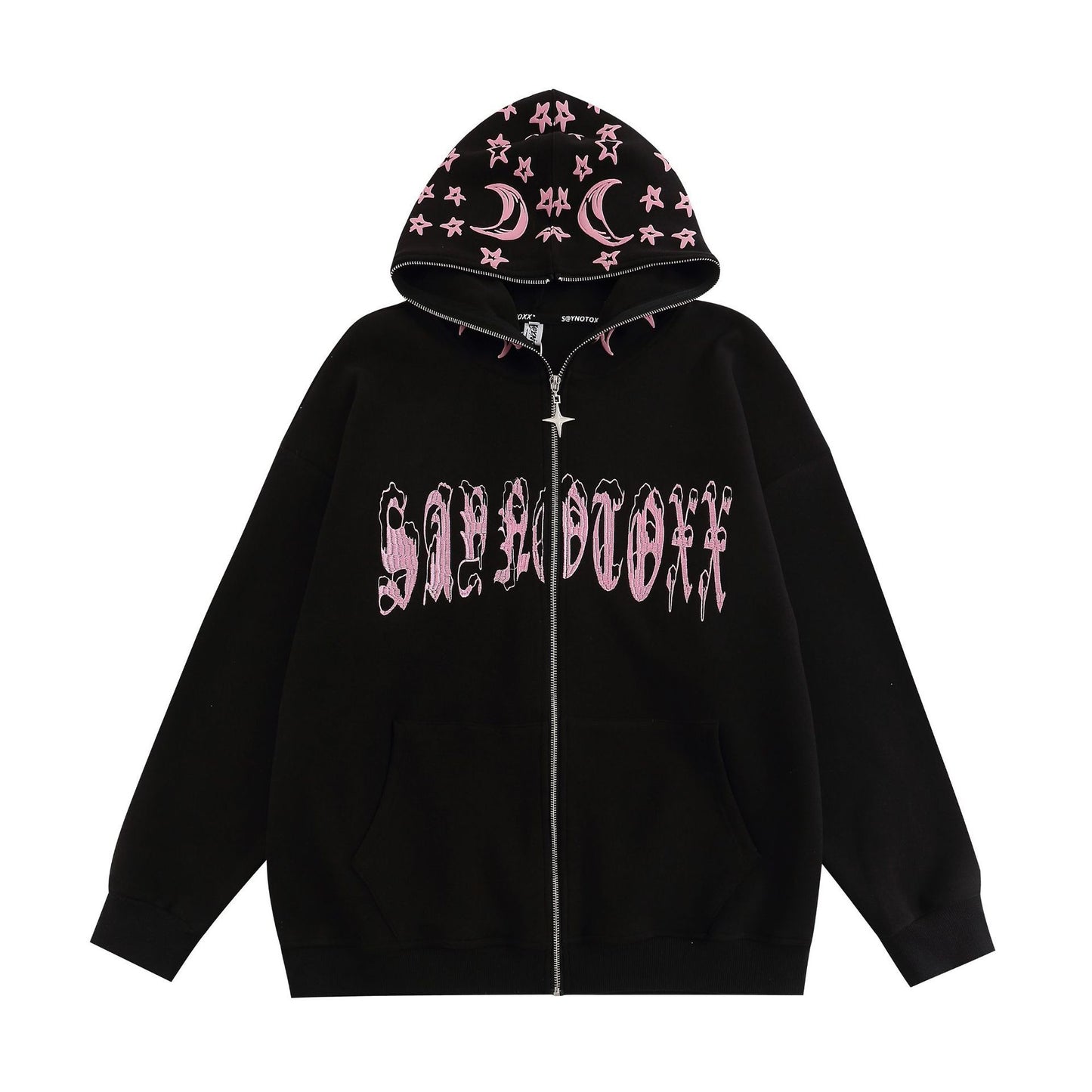 UNIKCOSA Velora High Street Embroidered Letter Hoodie Coat 🌆