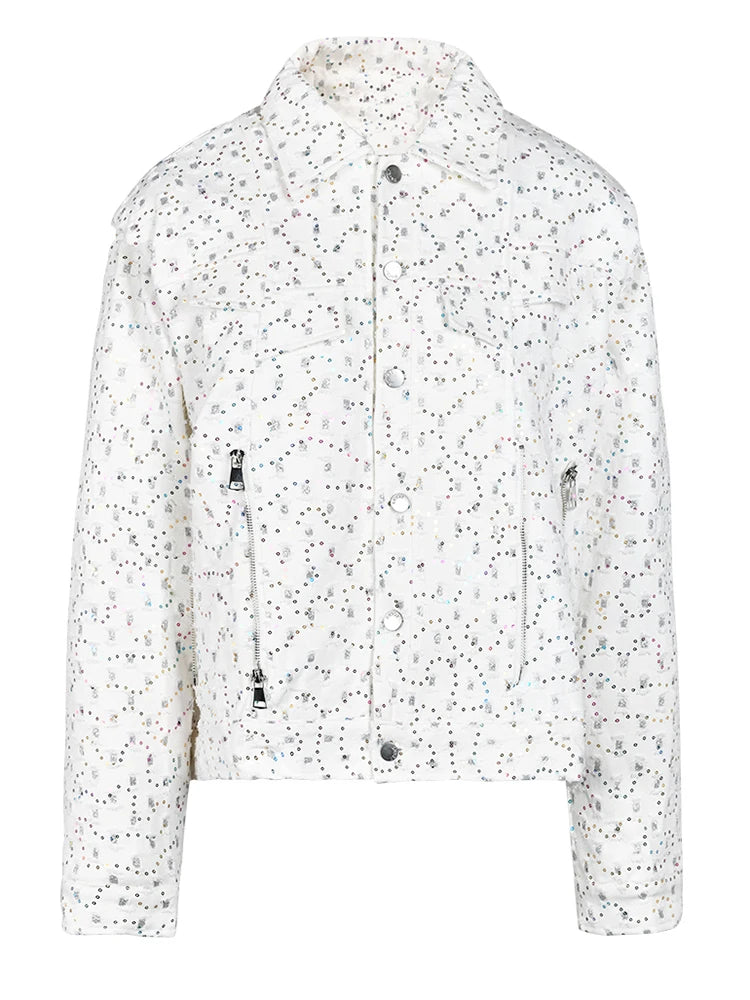 UNIKCOSA Velora Plus Size Sequined Denim Jacket Luxe 💫