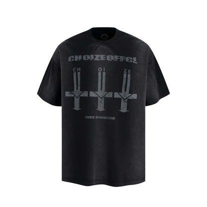 UNIKCOSA UrbanSoul Retro Cross LetterPrint Tee Unisex 💫