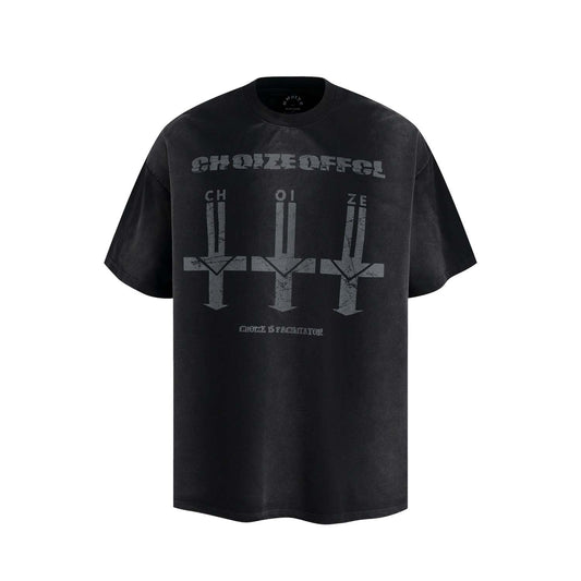 UNIKCOSA UrbanSoul Retro Cross LetterPrint Tee Unisex 💫