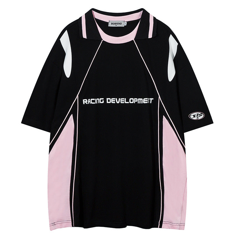 UNIKCOSA LuxeEase Patchwork Short Sleeve Tee Breathable 💫