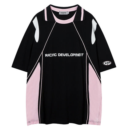 UNIKCOSA LuxeEase Patchwork Short Sleeve Tee Breathable 💫