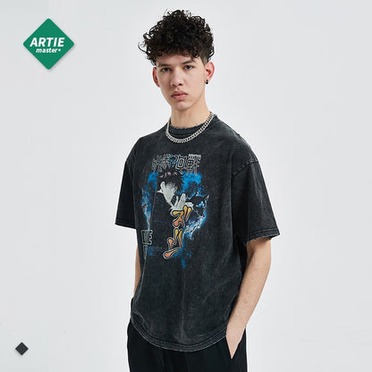 UNIKCOSA NoirFit Anime Graphic Distressed Mens Tee 💫