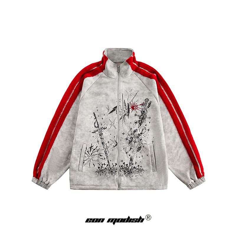 UNIKCOSA NoirFit Street Style Spliced Design Sports Jacket 💫