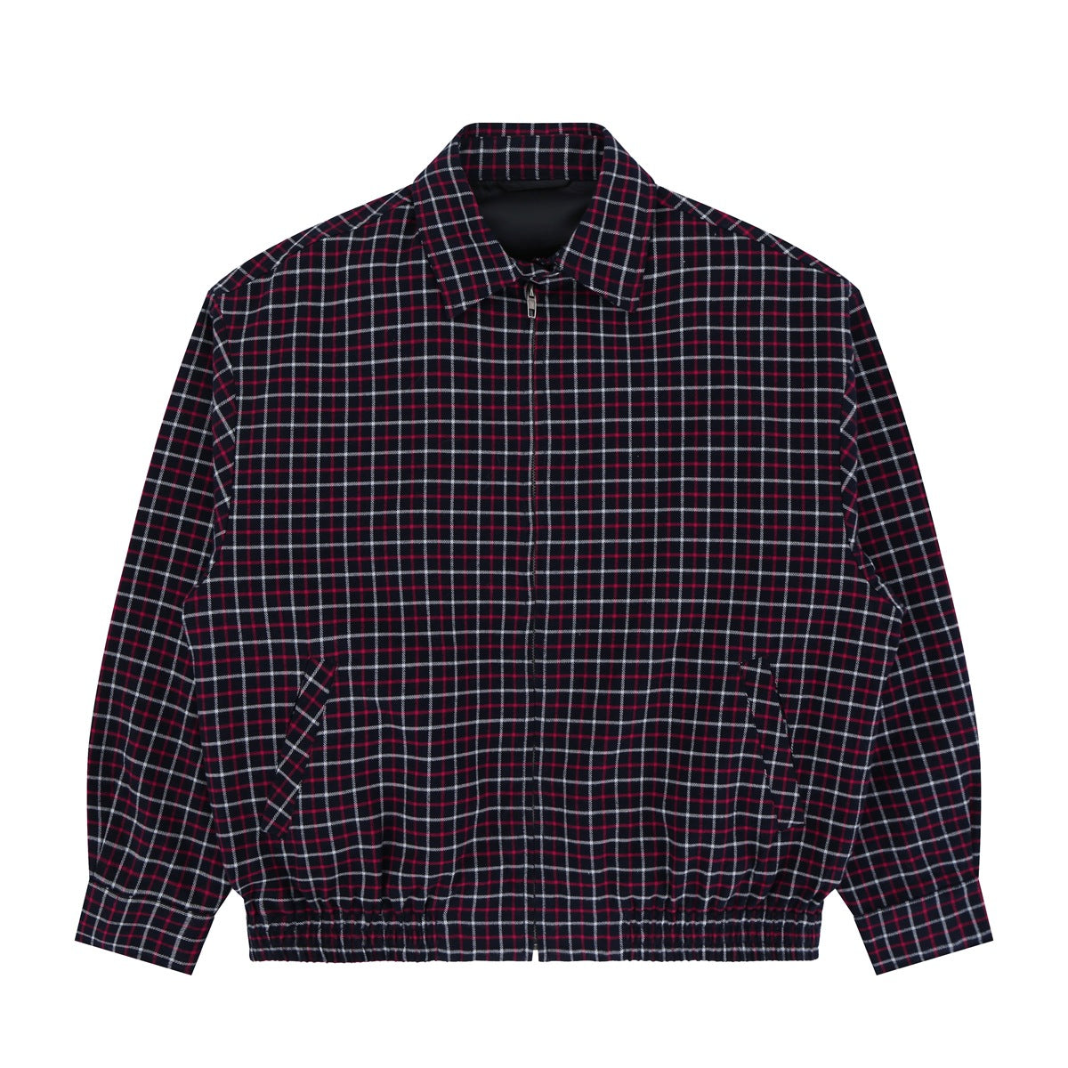 UNIKCOSA NoirFit Wine Red Plaid Long Sleeve Jacket 💫