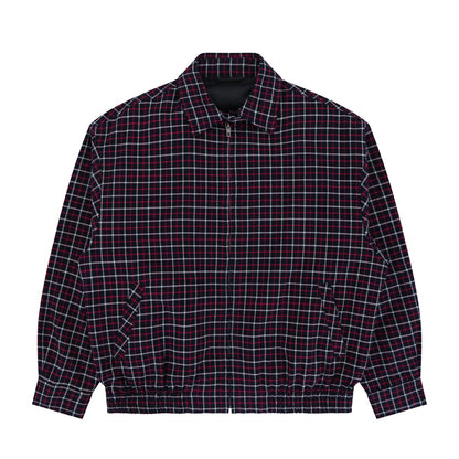 UNIKCOSA NoirFit Wine Red Plaid Long Sleeve Jacket 💫