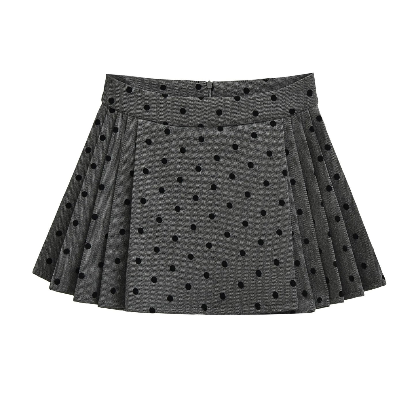 UNIKCOSA Velora Polka Dot Flock Spandex A Line Mini Skirt 💫