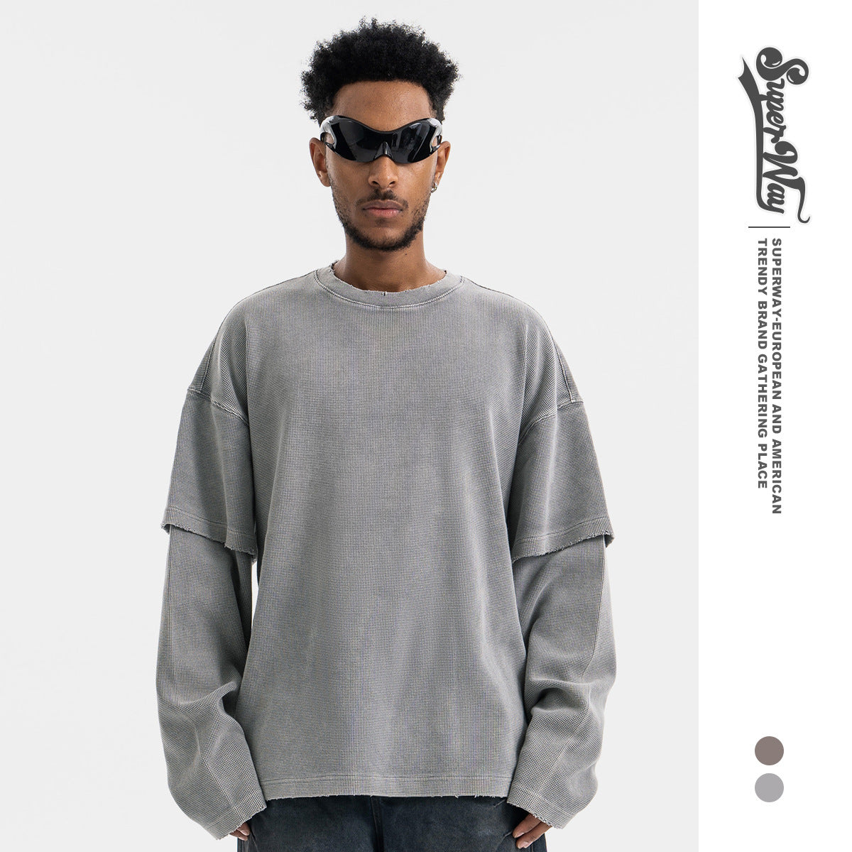 UNIKCOSA NoirFit Heavyweight Distressed Long Sleeve Tee 🖤