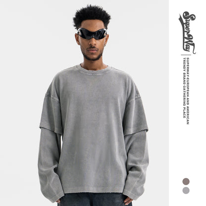 UNIKCOSA NoirFit Heavyweight Distressed Long Sleeve Tee 🖤