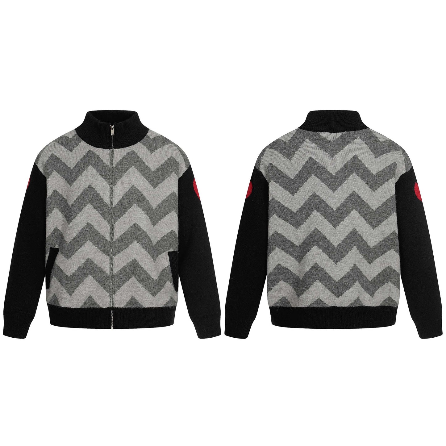 UNIKCOSA NoirFit Color Block DiamondGrid Cardigan Sweater 🌆