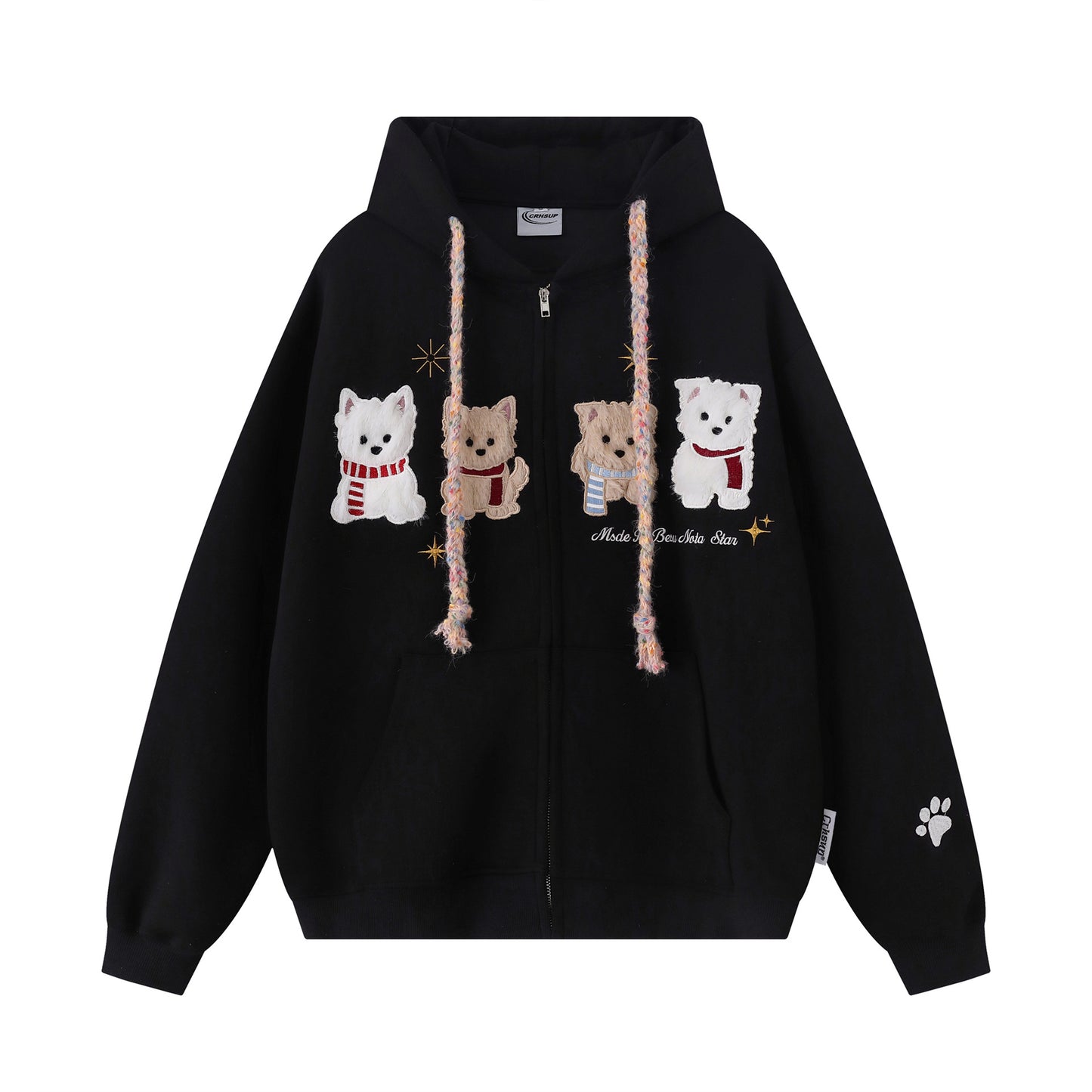 UNIKCOSA RetroMuse Hooded Cardigan Dog Flocking Unisex 💫