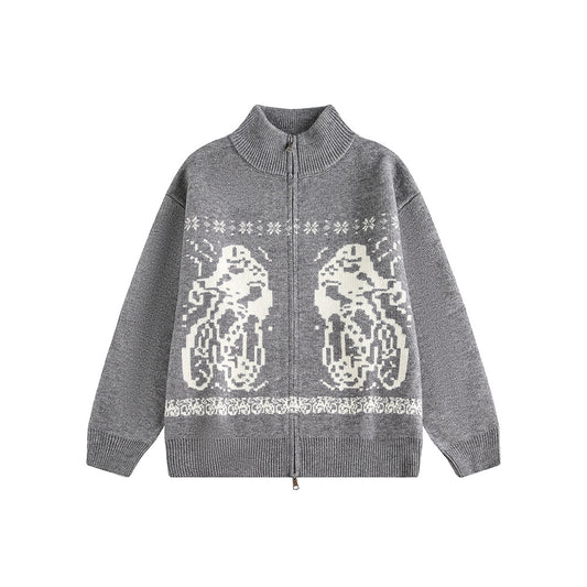 UNIKCOSA RetroMuse Knit Cardigan With Twist Pattern 💫