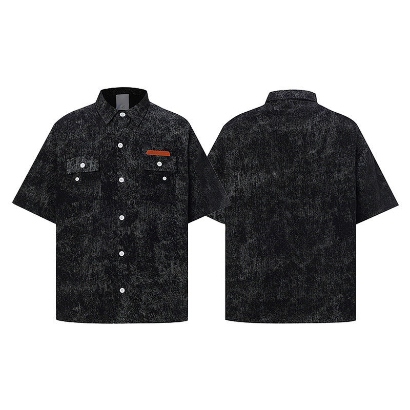 UNIKCOSA NoirFit Mens Cotton Short Sleeve Collar Shirt 💫